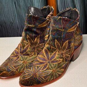 Colorful Velvet Ankle Boots